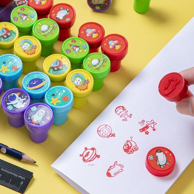 【CC】 10pcs/set Round Set Children Inking Scrapbooking Plate Ink Stamper