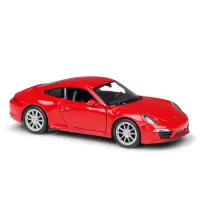 WELLY 1:36 Porsche 911 S กีฬารถดึงกลับรถรุ่นรถโลหะของเล่นรถ Diecast รถสำหรับของขวัญเด็ก B130