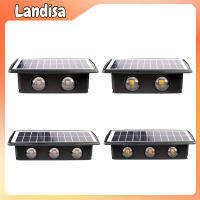 Landisa บันได Lampu Solar Dinding IP65กันน้ำ,บันไดเปิด/ปิดอัตโนมัติสำหรับแต่งสวนแสง RGB ไฟสนามพลังแสงอาทิตย์สีขาวอบอุ่นสีขาว