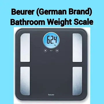 BEURER GS 11 GLASS BATHROOM WEIGHT SCALE WITH TRANSPARENT LCD