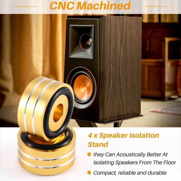 4pcs-40x20mm-aluminum-hifi-amp-speaker-isolation-stand-turntable-dac-feet-pad