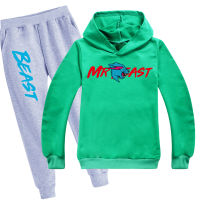 Boys Girls 2022Spring Fall Mr Beast Lightning cat Cartoon Sports suit Tracksuits Kids Clothing Casual clothes hoodies+Pants sets