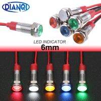 1PC 6mm Warning LED Metal Indicator light Pilot waterproof IP67 Signal lamp 6V 12V 24V 220v with wire red yellow blue green