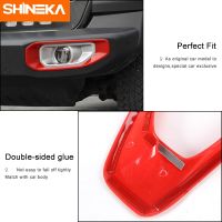 SHINEKA Exterior Accessories For Jeep Gladiator JT 2018+ Car Front Fog Light Lamp Decor Cover Sticker For Jeep Wrangler JL 2018+