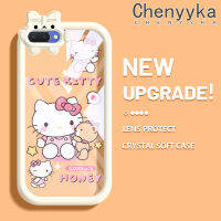 เคส Chenyyka สำหรับ OPPO A3s A5 A12E 2018 Realme Realme C1 2เคสลายการ์ตูนแมว Hello Kitten รุ่นใหม่อัปเกรดเคสมือถือซิลิโคนนิ่มกันกระแทกแบบใสสีเคสป้องกันโปร่งใสลายกล้องถ่ายรูปสุดสร้างสรรค์