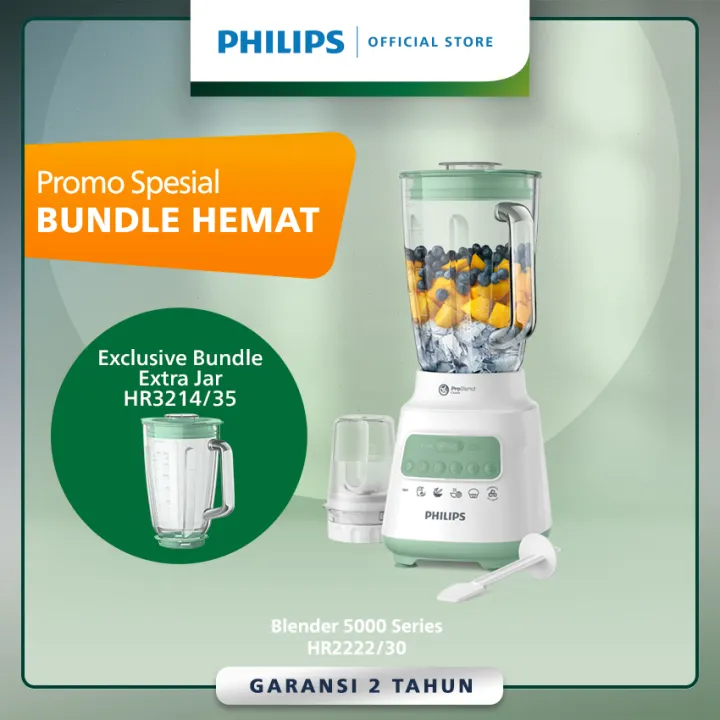 Bundle Philips Blender Glass Jar HR2222/30 Kapasitas 2L Ice Crusher