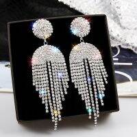 【CW】 New high-quality zinc alloy rhinestone earrings drop ladies personality temperament princess hook earr