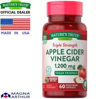 Nature’s Truth Apple Cider Vinegar 1200 mg/s x 60 แคปซูลผัก เนเจอร์ ทรูทร์ แอปเปิ้ลไซเดอร์ เวเนก้า น้ำส้มสายชูหมักแอปเปิ้ล / กินร่วมกับ ไคโตซาน ซีแอลเอ การ์ซีเนีย ส้มแขก ชาเขียวสกัด คาร์นิทีน โพรไบโอติก /