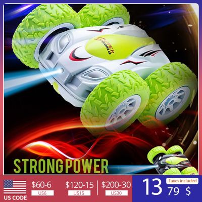 New Cool Boys Mini Stunt Car Wireless Remote Control Double-sided 360 Rotation 2.4g Rollover Model Childrens Toys Special Gifts