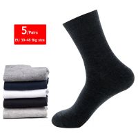 「Jane eyre fashion」 5 Pairs Men 39;s Cotton Socks New Style Black Business Men Socks Soft Breathable Summer Winter for Male Socks Plus Size 45 46 47 48