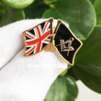 10pcs Free Masons Friendship Badge Metal Craft Lodge United Kingdom UK Flag Masonic Freemason Pin Soft Enamel Lapel Pins Brooch