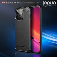 Lenuo TPU นิ่มสำหรับ iPhone 14 Pro Max 14บวกกันกระแทกคาร์บอนไฟเบอร์ซิลิโคนแปรงโทรศัพท์ปกหลัง