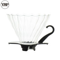 สีดำ V60แก้วทนความร้อนเครื่องชงกาแฟถาวรผู้ถือกรองกาแฟ Dripper นำมาใช้ใหม่กรองใบชากรอง