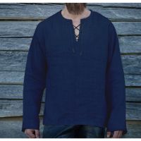 Cotton linen Long Sleeve Shirt Mens summer loose shirt