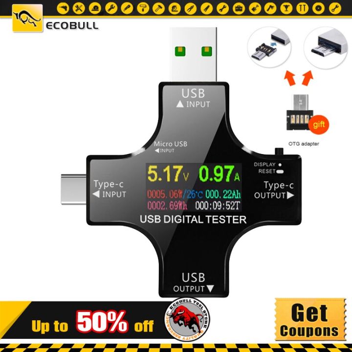 type-c-usb-testeur-dc-tester-dc-เครื่องวัดแรงดันไฟฟ้าแบบดิจิตอล-ampermetro-มิเตอร์วัดแรงดันกระแสไฟฟ้าแอมป์โวลต์-ammeter-detector-แบตสำรอง