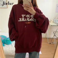 Jielur Polyester Pocket Hoodies Women Students Harajuku Streetwear Thicker Hooded Pullovers Gray Leisure Sweatshirts Female M-XL