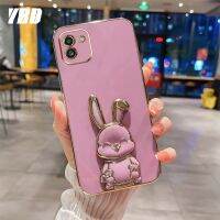 ดีไซน์ใหม่ YBD สำหรับ Samsung A03เคสแกน A03หรูหรา3D สเตอริโอขาตั้งกระต่ายไฟฟ้ายิ้มเคสโทรศัพท์เรียบแฟชั่นน่ารักเคสนิ่ม