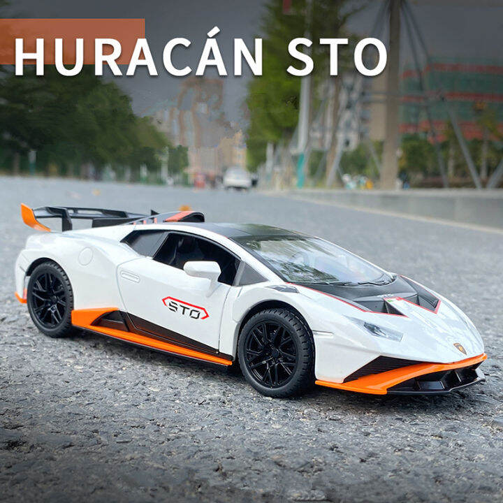 ใหม่1-24-huracan-sto-ล้อแม็กรถสปอร์ตรุ่น-d-iecasts-โลหะของเล่นรถแข่งรุ่นจำลองเสียงและแสงคอลเลกชันเด็กของเล่นของขวัญ