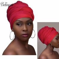 【CC】❦❀  BOHOWAII Moda Feminina Foulard Jersey Headwrap Turban Headscarf Microfiber Stretch Wrap Scarf Hijab for