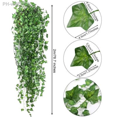 240cm Artificial Plant Plastic Ivy Leaf Garland Green Long Vine Fake Foliage flower Wreath Hanging Garland For Home Wedding Deco