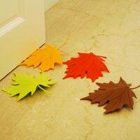 Durable Maple Leaf Style Door Stopper Crash Mat Autumn Shockproof Protective Pad Wedge Holder Door Protection Hardware