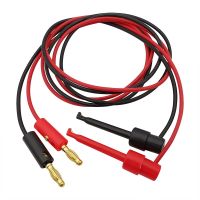 1Pair 1Meter Multimeter Tools Test Leads Gold Plated 4mm Banana Plug to Electrical Hook Clip Testing Wire Equipment Connector Electrical Connectors