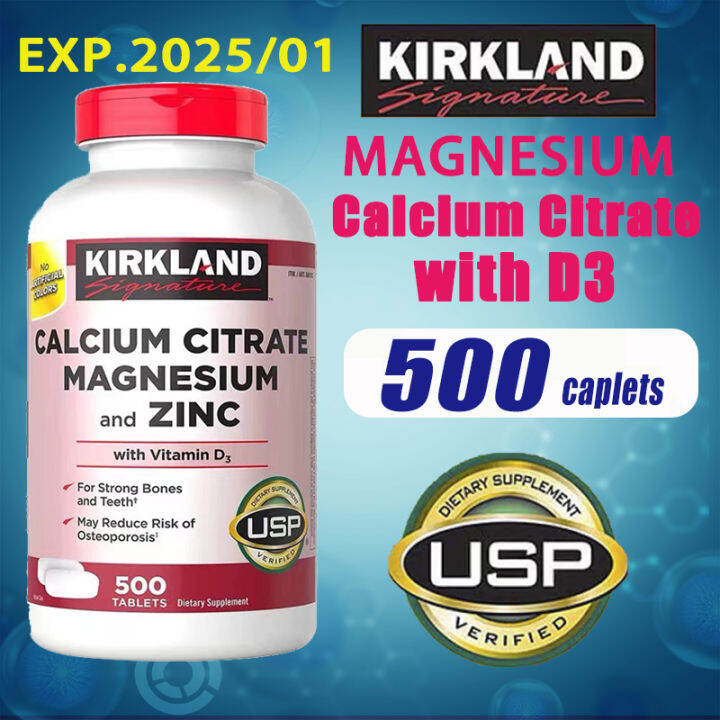 Kirkland Calcium Citrate Magnesium and Zinc with Vitamin D3 500 Tablets