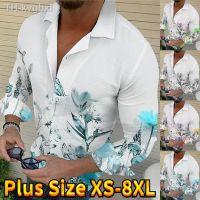 ❍ New Mens Floral Sleeved Shirt Luxury Prom Wear Clothing XS-8XL