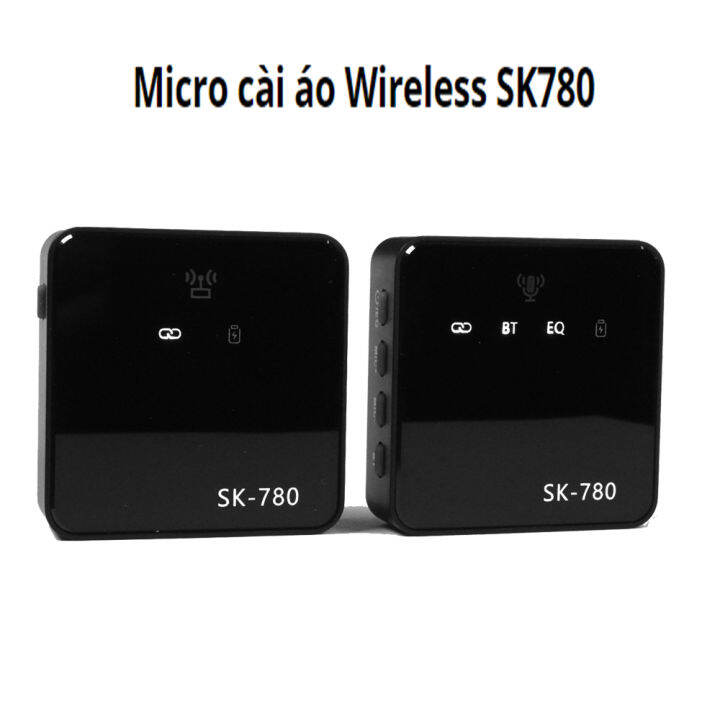 Micro cài áo Wireless SK 780, Mic thu âm cho điện thoại kết hợp Sound Card,