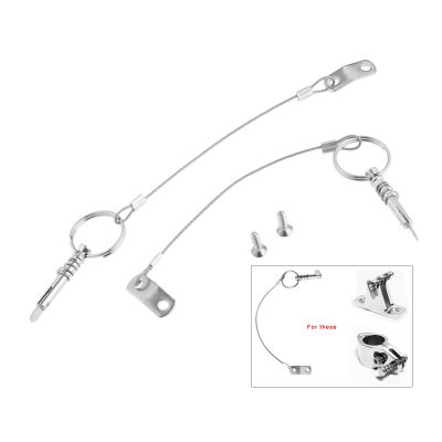 2 Pcs 6mm Quick Release Pin with Lanyard for Boat Bimini Top Deck Hinge Marine hardware Stainless Steel 316 Accessories