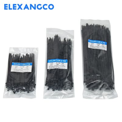 Self-locking plastic nylon cable ties 100/300PCS Black and white 4X200 3X100 cable ties Fastening ring 3X150 Industrial cable ti