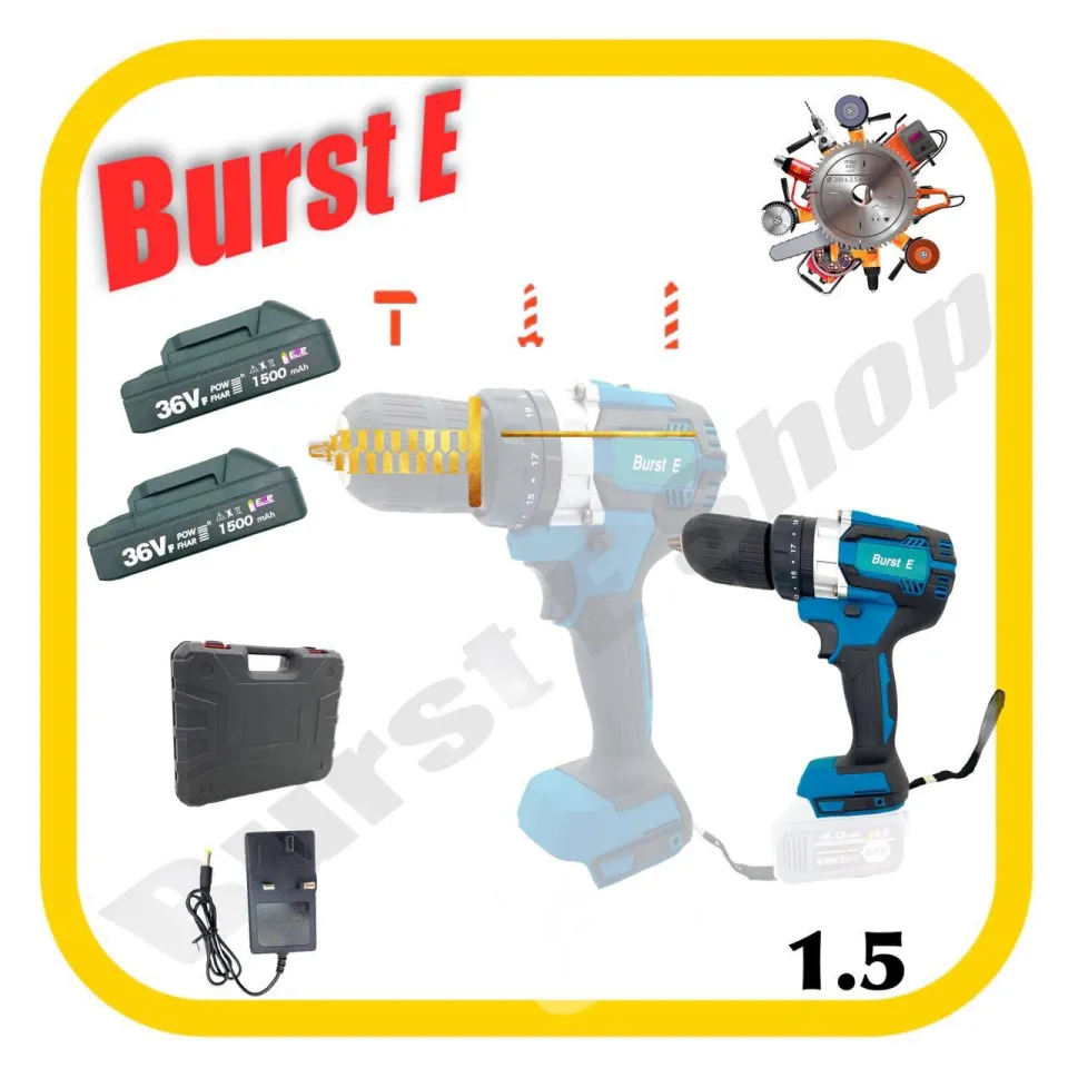 36v Cordless Drill Screwdriver With Hammer 2 Speed 3 in 1 Impact