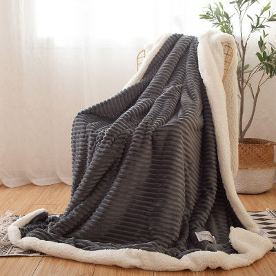 MIDSUM Double Layer Solid Blanket Winter Thick Warm Fleece Blanket Soft Throw Blankets For Beds Sofa Cover Bedspread On The Bed