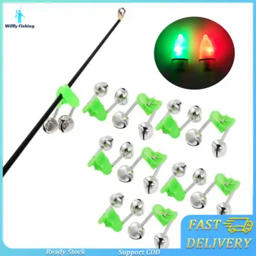 10 LED Night Fishing Rod Bait Alarm Bell Rod Clip Tip Lighting