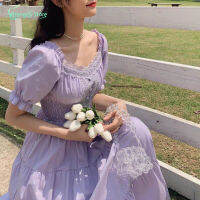 Fashion Women Purple Elegantes Long CottageCore Vintage Womens Wear Aesthetic Summer Fairy Dress Sukienka Kawaii