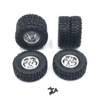 Double Wheel Metal Wheel Rim with Rubber Tire Tyre for B14 B24 Q61 4WD 1/16 RC Truck Upgrade Parts