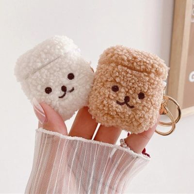 Fashion Headphones Fur Cases Lovely Plush Pig Teddy Dog Case for Apple Airpods 12 Pro Cover Bluetooth Earphone Protective Cases