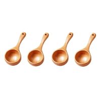 4Piece Bath Salt Scoop Wooden Ladle Spoon Flour Scoop Ladles for Canisters Flour Scoop Ladles