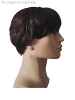 Fei-Show Short Wig Synthetic Heat Resistant Fiber Dark Brown Wavy Hair Male Man Hairpiece Black Hairpieces Light Brown Peruca [ Hot sell ] TOY CENTER