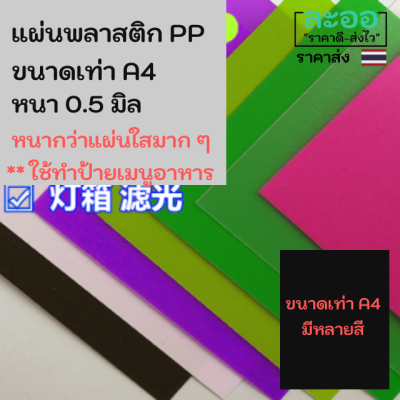 A021-01 แผ่นพลาสติก PP ขนาด A4 หนา 0.5 มิล DIY ใช้ทำเมนูอาหาร งานฝีมือต่าง ๆ ** ไม่ใช่แผ่นบาง สำหรับทำหน้าปกรายงาน **