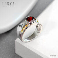 Lenya Jewelry แหวนเงินแท้ 925 ประดับอัญมณีแท้ เม็ดโต ดีไซน์สุดคลาสิค เหมาะสำหรับสวมใส่กับเสื้อผ้าทุกชุดทุกสไตล์