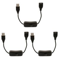 3X USB A Male To Female Extension Cable With Switch On / Off