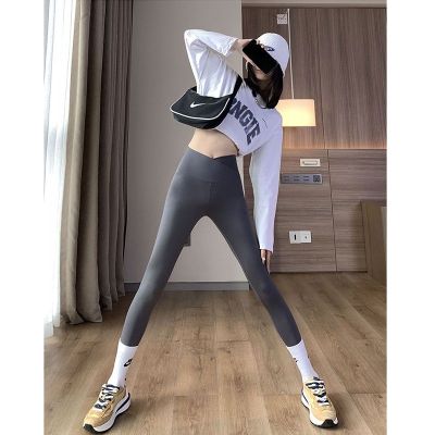 The New Uniqlo Shark Yoga Pants Womens Outerwear Spring and Autumn Thin Section High Waist Belly Slimming Hip Lifting Pants Pressure Stove Shark Base Barbie Pants