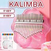 CICADANCE Kalimba Thumb Piano 17/21 Keys Cherry Blossoms Shape Acrylic Finger Piano Musical Instruments Gifts for Kids Adults