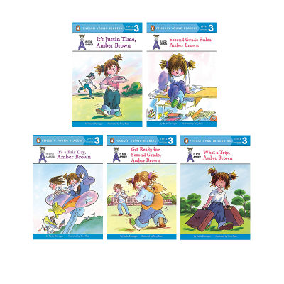Original English picture books Penguin young readers L3 A is for amber 5 volumes of penguin Langdon English graded picture books