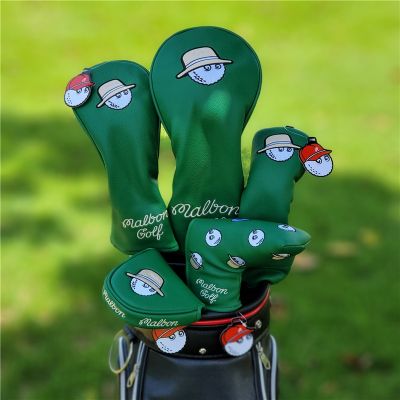 Limited Green Fisherman Hat Golf Cover #1 #3 #5 Wood Headcovers Driver Fairway Woods Cover PU Leather Head Covers Golf Clubs