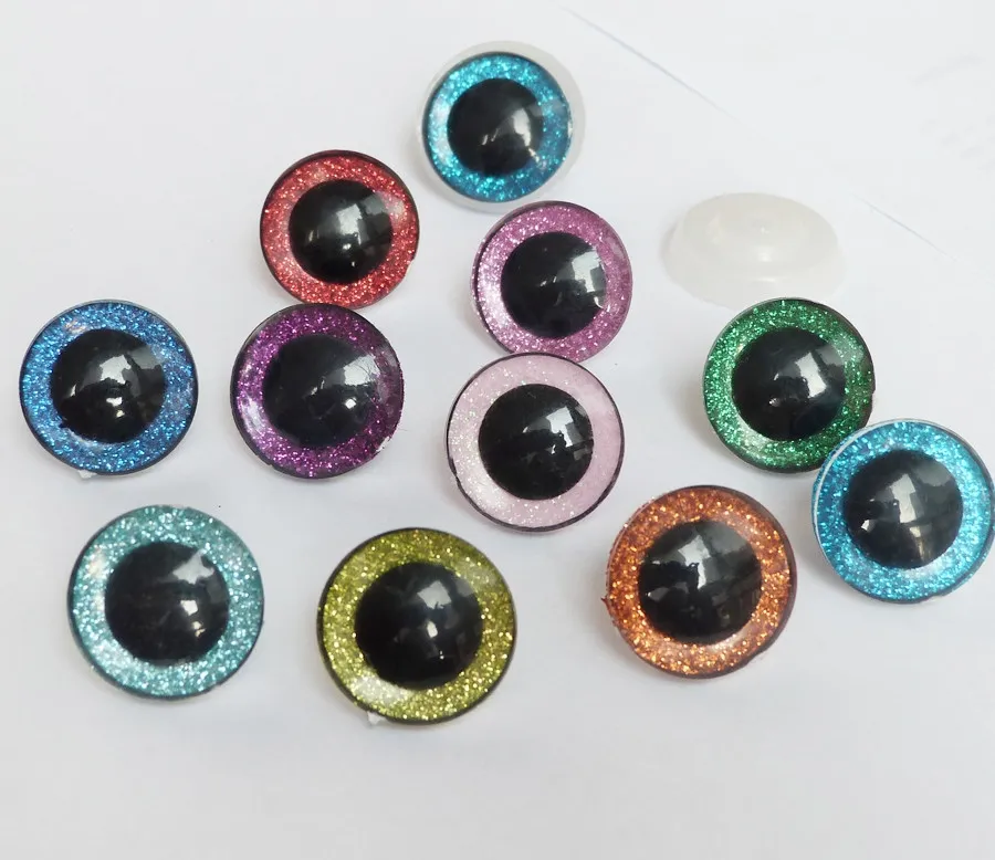 30mm/40mm big size clear plastic safety toy eyes with white hard washer for  plush animal accessories