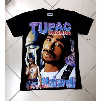 2023 เสื้อวง 2Pac Hip Hop T-shirt เสื้อยืด 2Pac Tupac Rapper เสื้อยืด