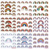 10 pcs/lot Wholesale Rainbow Patch Iron On Patches On Clothes Cartoon Applique Embroidered Patches For Clothing Stickers Badges