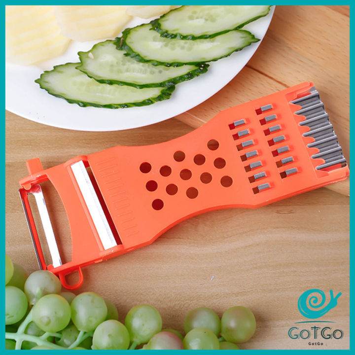 gotgo-มีดปอกผลไม้-5in1-พร้อมส่ง-ที่ขูดมะละกอ-แบบหนา-veggie-chopper-สปอตสินค้า